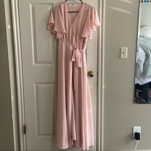 Blush Pink Formal Bridesmaids Wrap Dress. Size Small. Only worn once! 💕